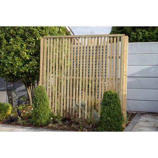 1.8m x 1.8m Pressure Treated Vertical Slatted Screen - Pack of 5 Home Delivery
