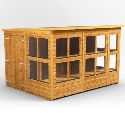 10 x 8 Power Pent Double Door Potting Shed