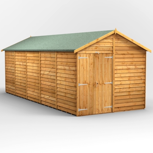20 x 8 Power Overlap Apex Windowless Double Door Shed