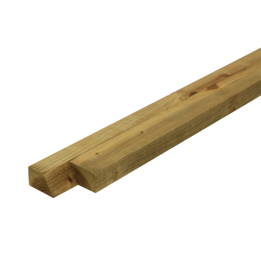 47mm x 125mm x 3.0m Brown Treated Cant Rail 2EX