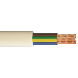4TRADE 3 Core Heat Resistant Flexible Cable 3093Y 0.75mm² White 10M