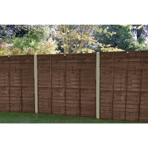 6ft x 5'6ft 1.83m x 1.68m Brown Pressure Treated Superlap Fence Panel - Pack of 4 Home Delivery