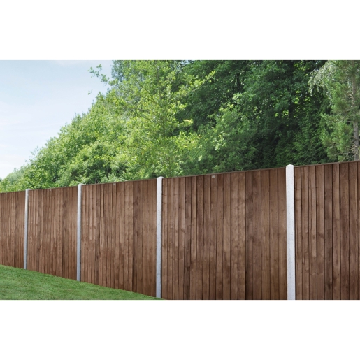 6ft x 5'6ft 1.83m x 1.68m Pressure Treated Brown Pressure Treated Closeboard Fence Panel - Pack of 5 Home Delivery