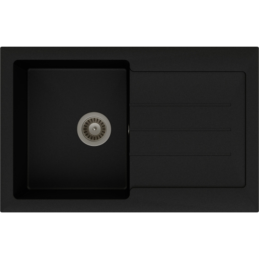 Abode Xcite 1 Bowl Inset Black Metallic Composite Kitchen Sink