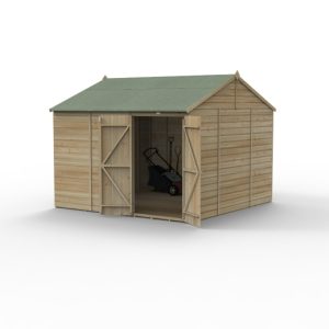 Beckwood 10x10 Reverse Apex Shed No Windows Double Door