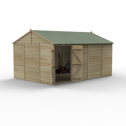 Beckwood 15x10 Reverse Apex Shed No Windows DoubleDoor Installed