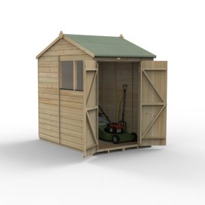 Beckwood 5x7 Reverse Apex Shed 2 Windows DoubleDoor Installed
