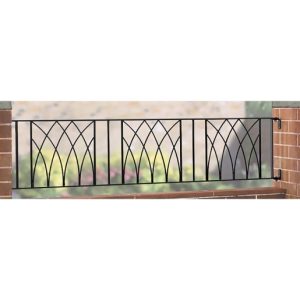 Burbage AB06 Abbey Modern Metal Black Fence Panel 395mm x 1830mm