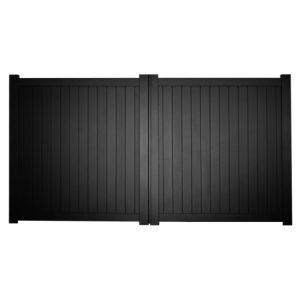 Canterbury Double Swing Flat Top Driveway Gate with Vertical Solid Infill 3000 x 2000mm Black