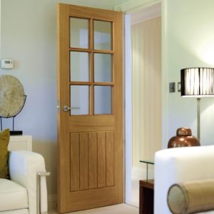 JB Kind Oak Internal Suffolk Glazed 6 Light Door 2040 x 726 x 40mm
