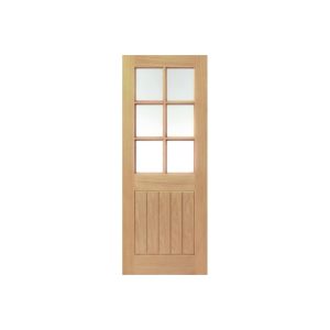 JB Kind Oak Internal Suffolk Glazed 6 Light Door 2040 x 826 x 35mm