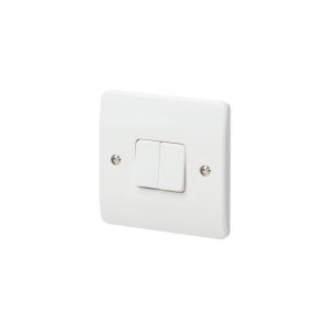 MK K4872D2WHI Light Switch 2 Gang 20A 2 Way Sp Plate Switch