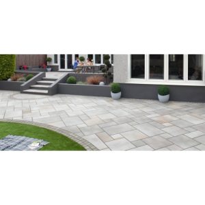Marshalls Fairstone Sawn Versuro Linear Paving Slab Antique Silver Multi 560x275x22mm Pack of 120