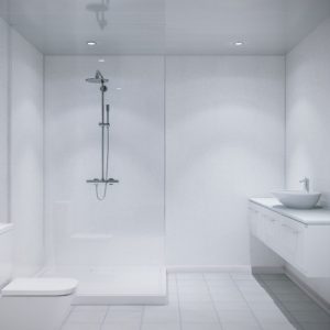 Multipanel Classic Bathroom Wall Panel Hydrolock 2400 x 900mm Frost White M049