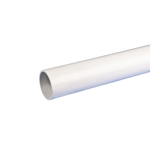 Osma Push-Fit Waste 5W073W 40mm Plain Ended Pipe White 3m