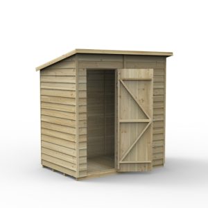 Overlap Pressure Treated 6 x 4 Pent Shed - No Window Home Delivery