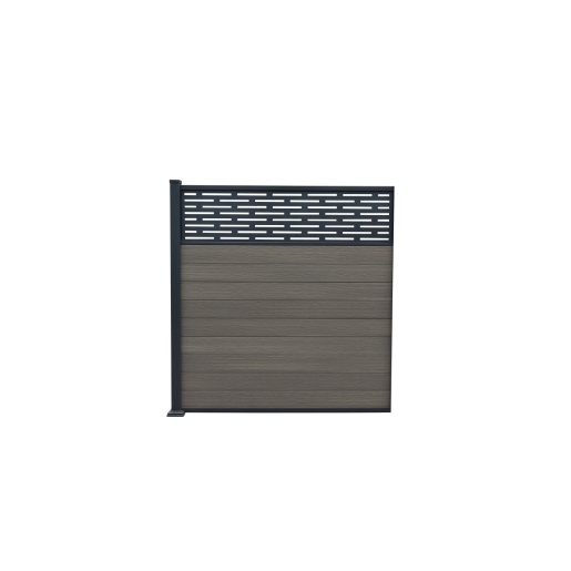 Piranha Antique Grey 6ft Bolt-Down Composite Fence Kit 6ft Incl Horizontal Trellis