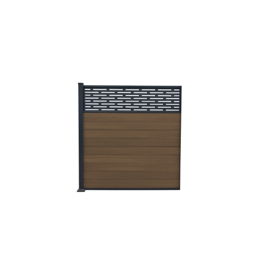 Piranha Brown Cedar 6ft Bolt-Down Composite Fence Kit 6ft Incl Horizontal Trellis