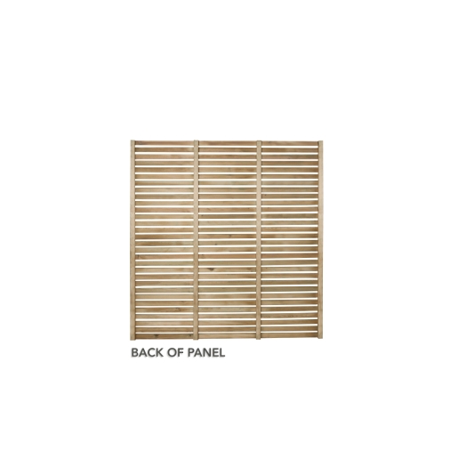 Pressure Treated Contemporary Single Slatted Fence Panel 1.8m x 1.8m - Pack of 5