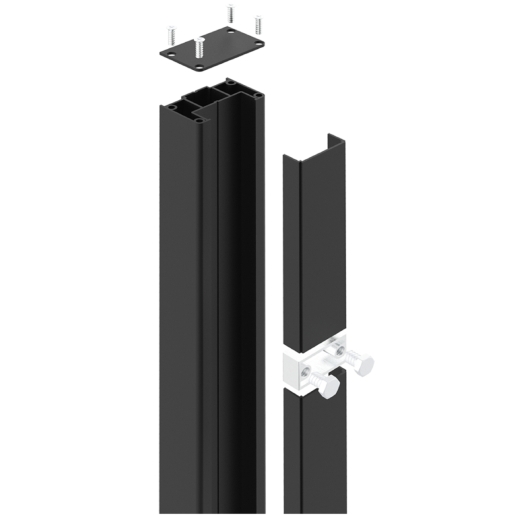 Readymade Gates Aluminium Pedestrian Post Grey 50mm x 80mm x 2m