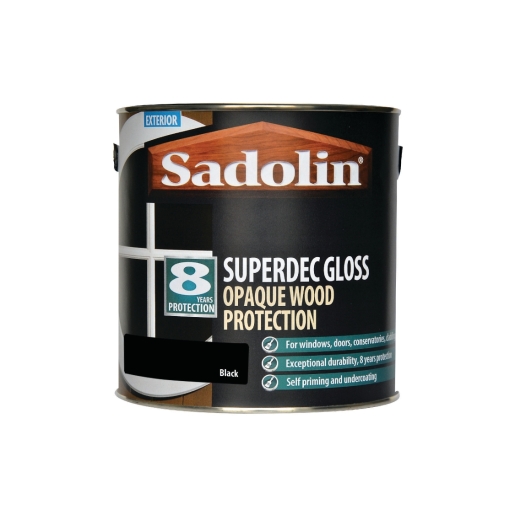 Sadolin Superdec Gloss Opaque Wood Protection Black 2.5 Litre