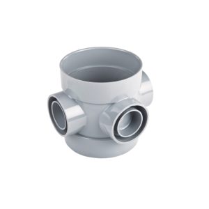 Wavin OsmaSoil D/SW short bossed pipe 110mm grey