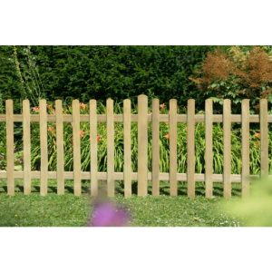 Pressure Treated Ultima Pale Picket Fence Panel 6ft x 3ft (1.83m x 0.9m) - Pack of 3