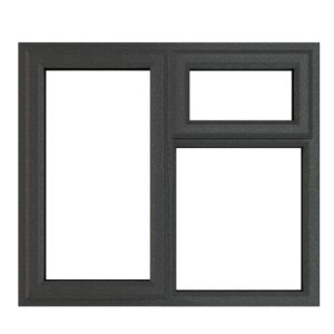Crystal Triple Glazed Window GREY/WHITE Lh Top 1190 x 1190mm Clear