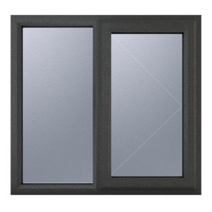 Crystal Triple Glazed Window GREY/WHITE Rh 1190 x 1190mm Obscure
