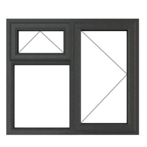 Crystal Triple Glazed Window GREY/WHITE Rh Top 1190 x 1040mm Clear