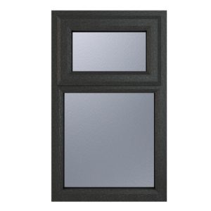 Crystal Triple Glazed Window GREY/WHITE TOP/FIX 610 x 965mm Obscure