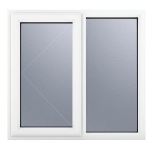 Crystal Triple Glazed Window White Lh 1190 x 1040mm Obscure