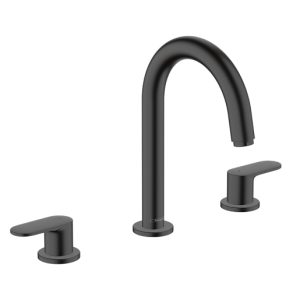 Hansgrohe Vernis Blend 3-hole basin mixer with pop-up waste set - Matt Black - 71553670